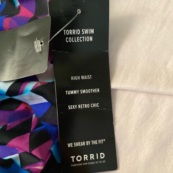 NWT Torrid Swim Collection Geometric High Waist Ruched  Bikini Swim Bott… - Picture 6 of 8